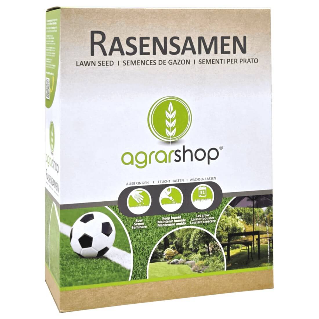 Agrarshop Spielrasen Rsm 2.3 2,5 Kg Qualität Rasensamen Familienrasen Grassamen