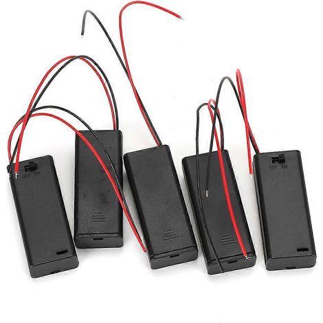 5 Aaa-batteriefächer Für 2 Aaa-batterien Mit Deckel, Ein-/ausschalter Und Aaa2-anschlusskabel