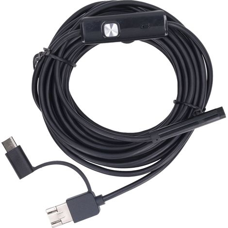 7-mm-endoskop Für Android 3 In 1 Typ C Usb Micro Usb, Wasserdicht, Für Die Inspektion Von Autorohren, Mit 6 Leds Und Einem 5 M Langen Kabel Für Smartphones.