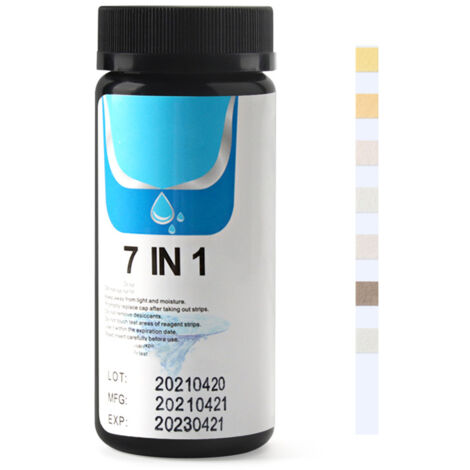 Ph Test Strip 7 In 1 Total Alkali Nitrite Free Chlorine Total Chlorine Total Hardness Bromine Content Water Acid Alkaline Test Paper For Testing Water