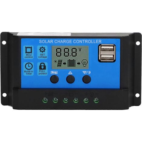 Laderegler Für 12v/24v Solarmodule Mit Pwm-photovoltaikregler, Lcd-bildschirm Und Mppt-solarladegerät (100a)