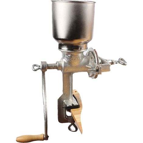 Handkurbel-getreidemühle Aus Gusseisen Mit Tischaufsatz. Getreidemühle Zum Mahlen Von Nüssen, Gewürzen, Weizen Und Kaffee.