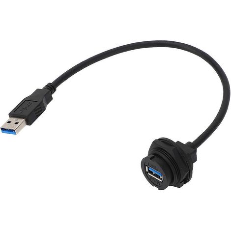 Wasserdichter Usb 3.0-panelanschluss Mit Verlängerungskabel, Stecker/buchse, Gerader Stecker, 0,3 M