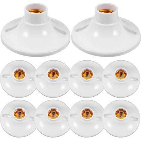 Pack Of 10 E27 Ceiling Light Sockets, Replacement - 11.00 X 11.00 X 5.50 Cm - White