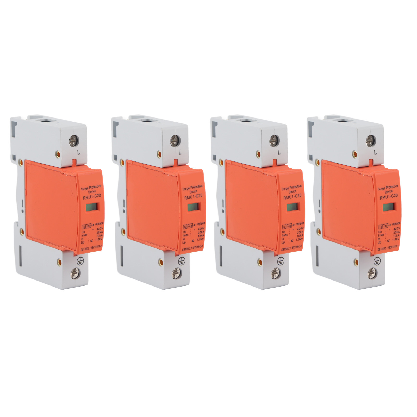 Modularer Überspannungsableiter, 4 Module, Din-schienenmontage, 1-polig, Überspannungsschutz, 420 V Wechselstrom, Rmu1-c20, Leitungsschutzschalter, Heimgeräte