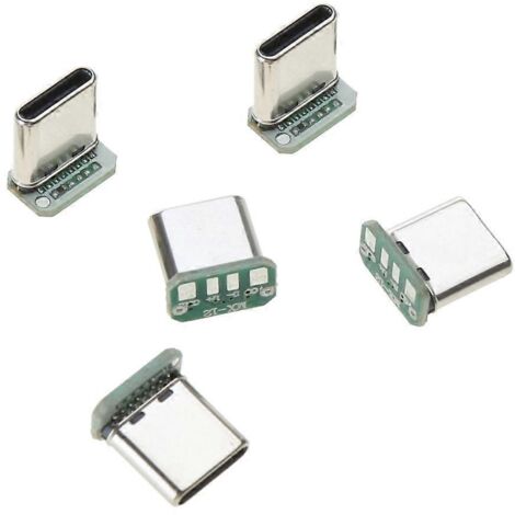 Packung Mit 5 Männlichen 16-pin-usb-c-steckern (stecker Und Buchse), 3 A Nennstrom