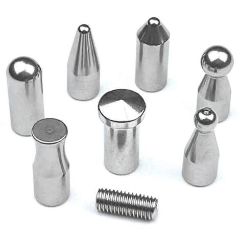 Set Of 7 Paintless Dent Repair Tools For Cars, Dent Puller Rod Tips