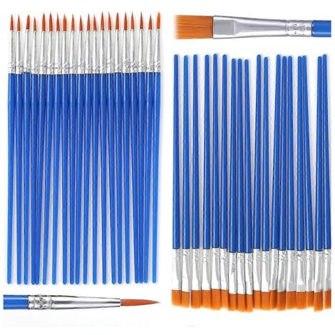Set Mit 50 Kleinen Flachpinseln Für Acrylmalerei --