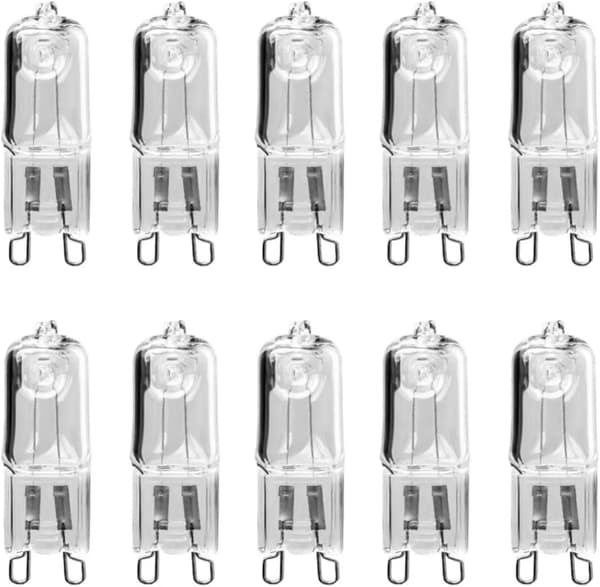 10er-pack G9-halogenlampen, 18 W, Warmweißes Licht Für Decken- Und Tischlampen