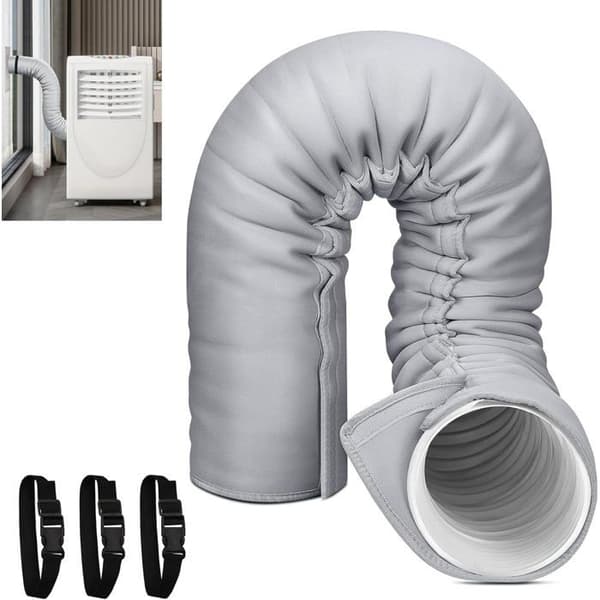 Isolierhülle Für Klimaanlagenschlauch - 150 × 53,3 Cm - 3 Verstellbare Gurte - Sonnen- Und Staubschutz - Durchmesser 12,7–15 Cm [höhe]