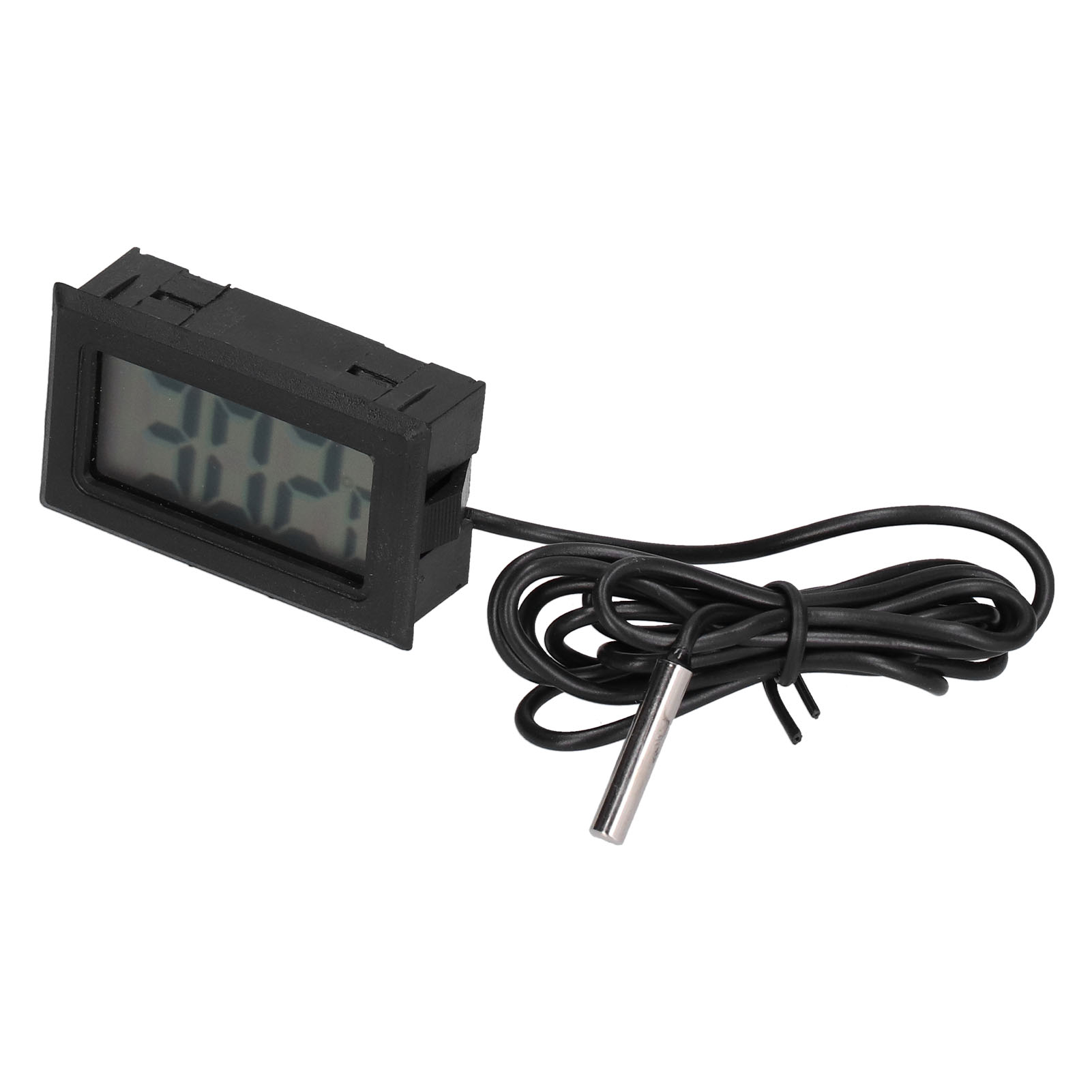 Schwarzes Elektronisches Digitalthermometer Aus Abs-kunststoff Mit Externer Sonde, Lcd-anzeige, Präzises Digitalthermometer Für Küche, Grill Und Innenräume