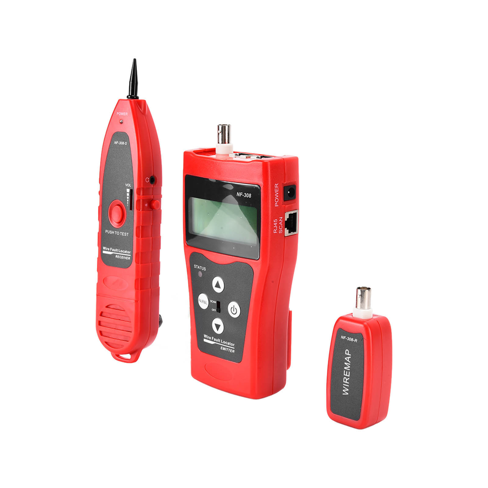 Nf-308 Netzwerkkabeltester Mit Lcd-bildschirm, Tragbar, Telefon-, Audio-, Bnc- Und Koaxialleitungsdetektor, Kabelsuchgerät