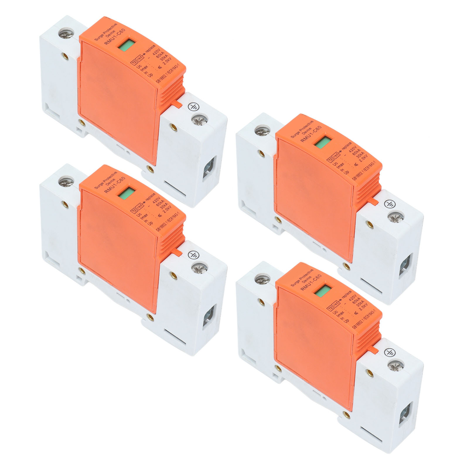 Modularer Ac 420v 60ka Überspannungsschutz, 4 Din-module, Überspannungsschutz Für Den Hausgebrauch, Rmu1-c60 Überspannungsschutz, 35mm Schienen-überspannungsschutz, 1p, Wasserdichtes Gehäuse.