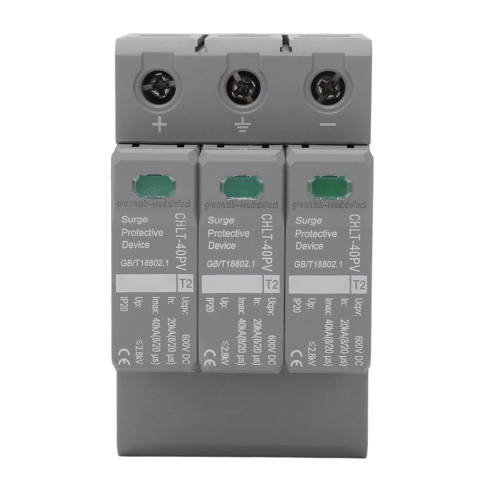 Modularer 3p Din-schienen-überspannungsschutz, 600v Niederspannungs-überspannungsschutz, Kompakter Blitzschutz, Standard-sicherheitsgerät, Schnelle Montage.