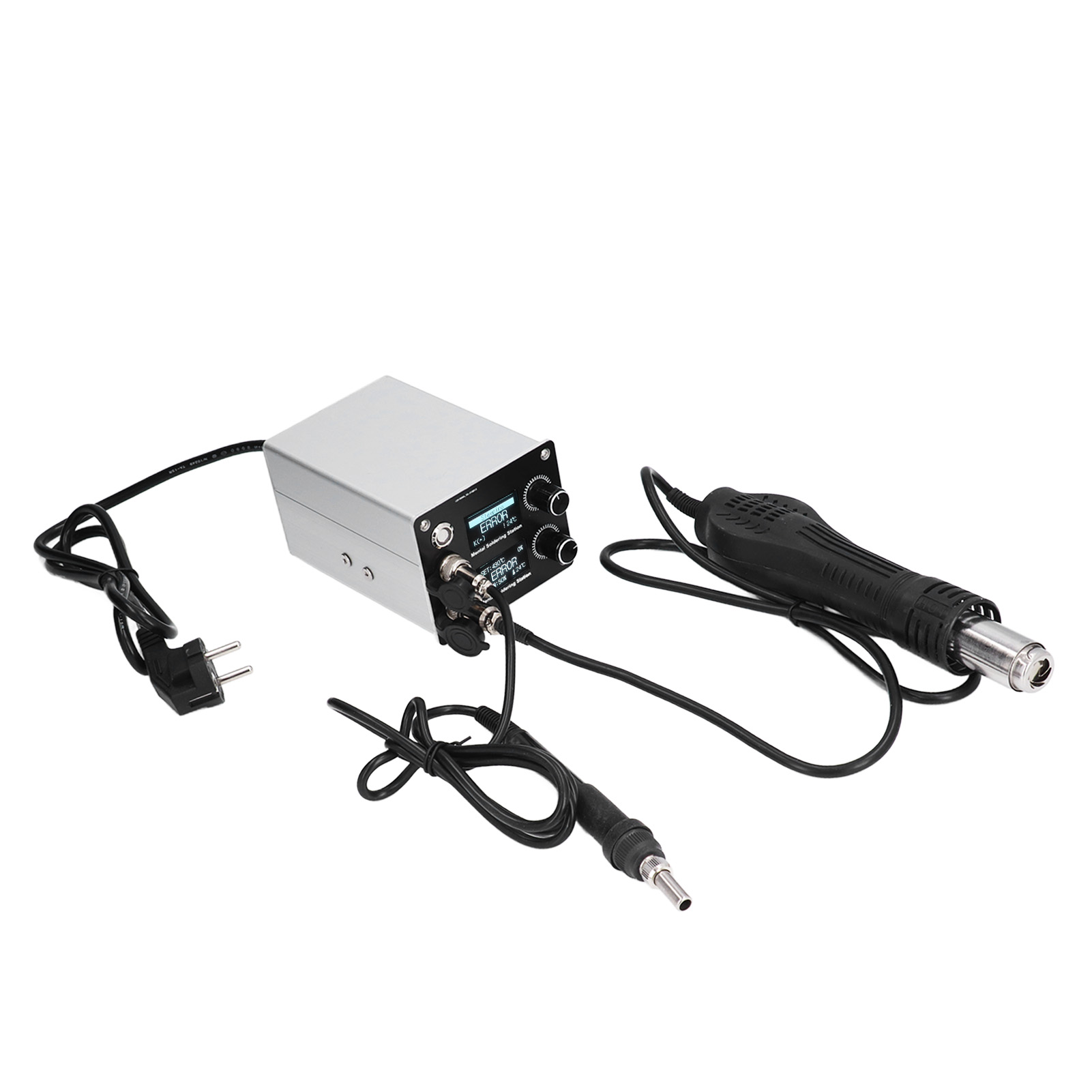 2-in-1 Lötstation Mit Heißluftpistole, Digitalem Lötkolben Und Diy-reparaturset (250 V, Eu-stecker)