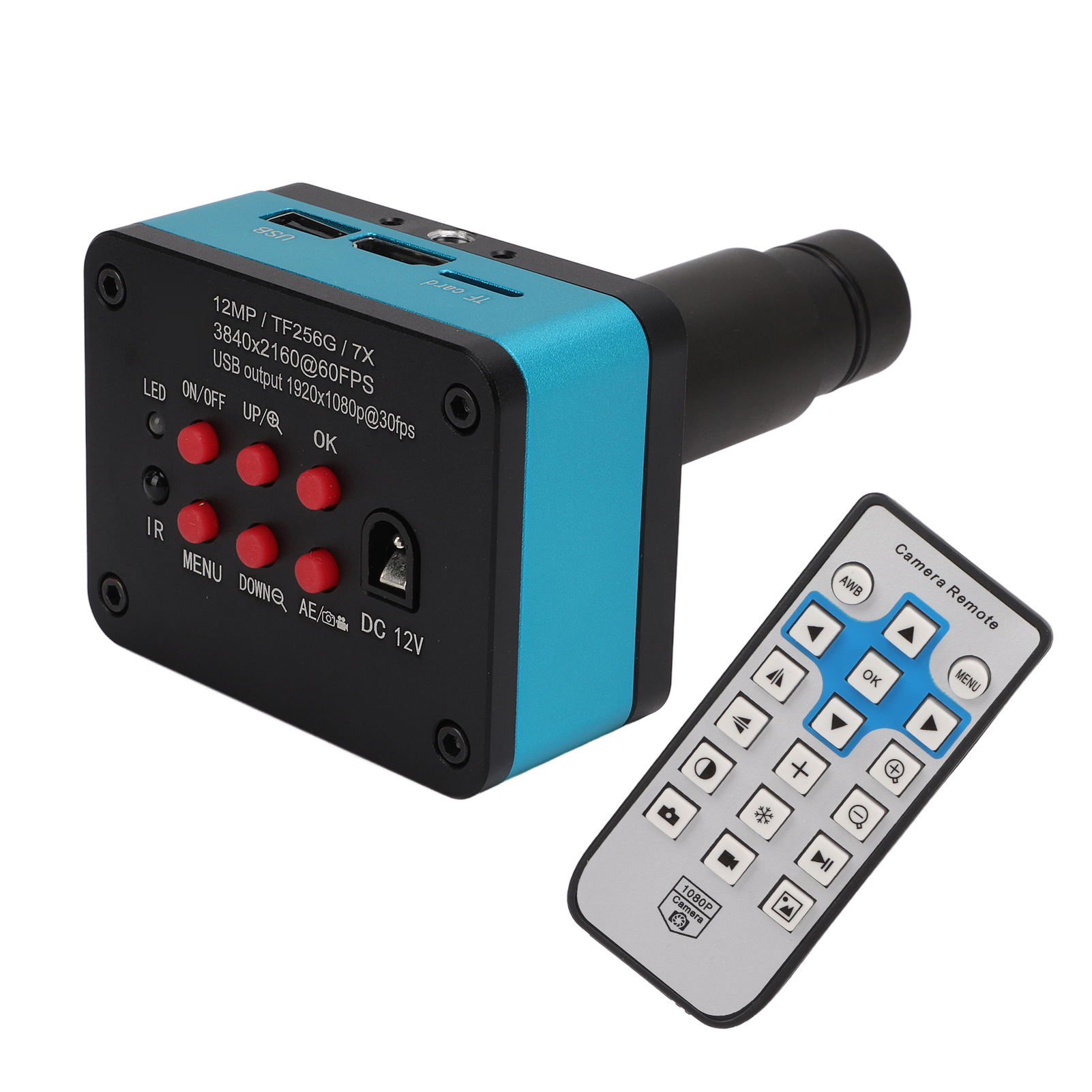 Industriemikroskopkamera Mit 4k-auflösung, 12 Mp, 60 Fps, 0,5-facher Vergrößerung, Hd-digitalkamera, 100–240 V Eu-stecker Für Elektronische Inspektion