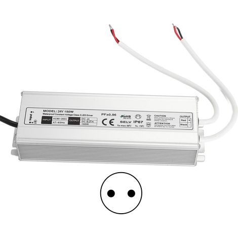 Ip67 Wasserdichtes Netzteil 24v 150w 6,25a Transformator Led Konstantspannung Eu-stecker Ac85-265v.