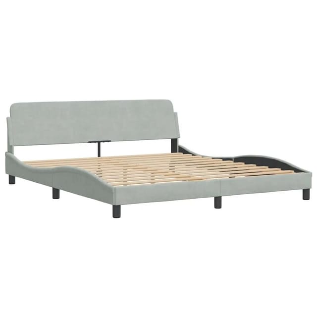 vidaXL Bettgestell Dover Hellgrau 180x200 cm Samt 373232