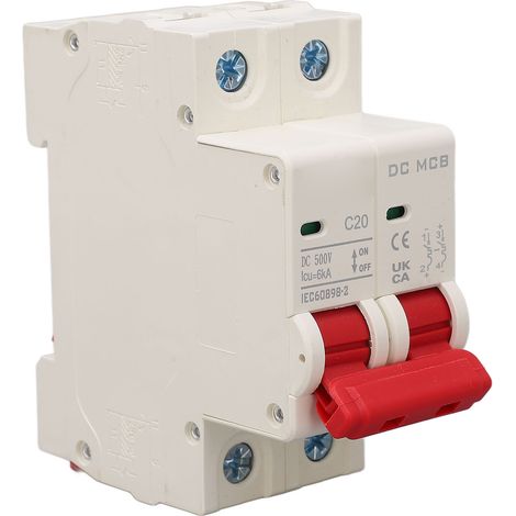 Mini-dc-20a-500v-modular-2p-leistungsschalter, Abschaltvermögen 6000a, Schutz Für Dauerstromkreise.