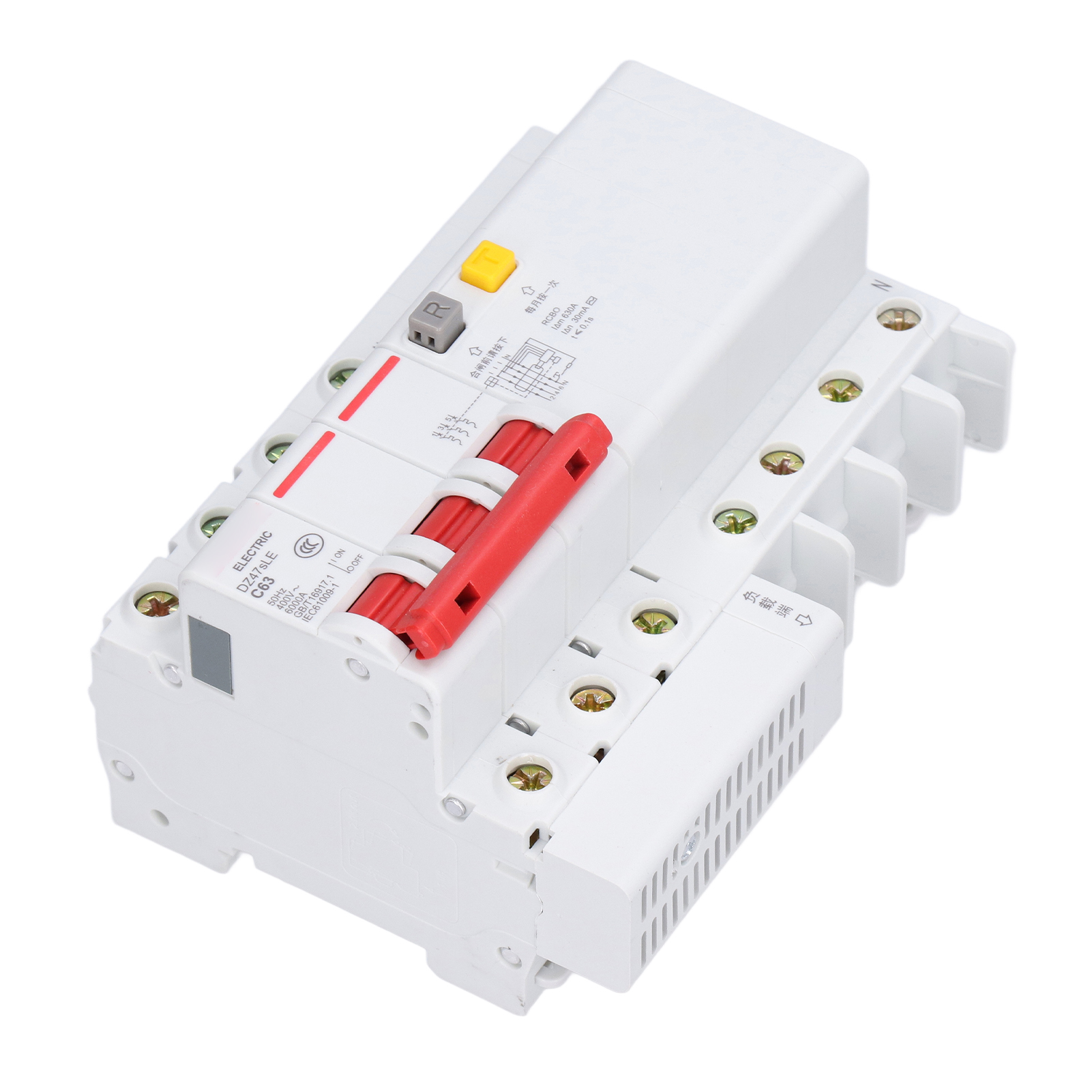 Modularer 3p+n 63a 400v Ac-leistungsschalter, Din-schiene, Automatischer Schalter Für Die Elektrische Hausinstallation, Überlast- Und Kurzschlussschutz.