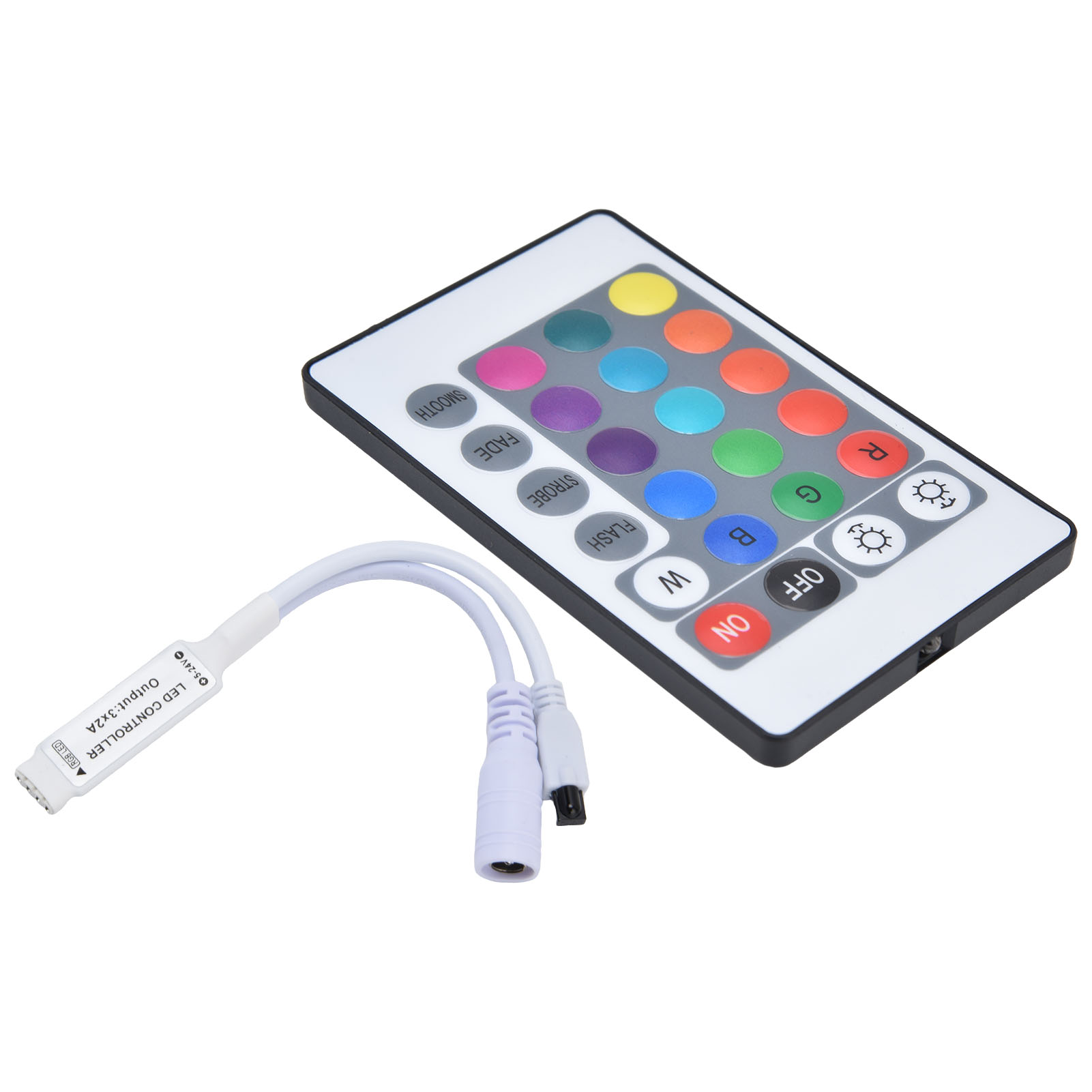 24-tasten-funkfernbedienung Mit Infrarot Für Monochrome Led-streifen, Farblichtsteuerung Mit Led-lichtquelle, Kompatibel Mit Led-lampen