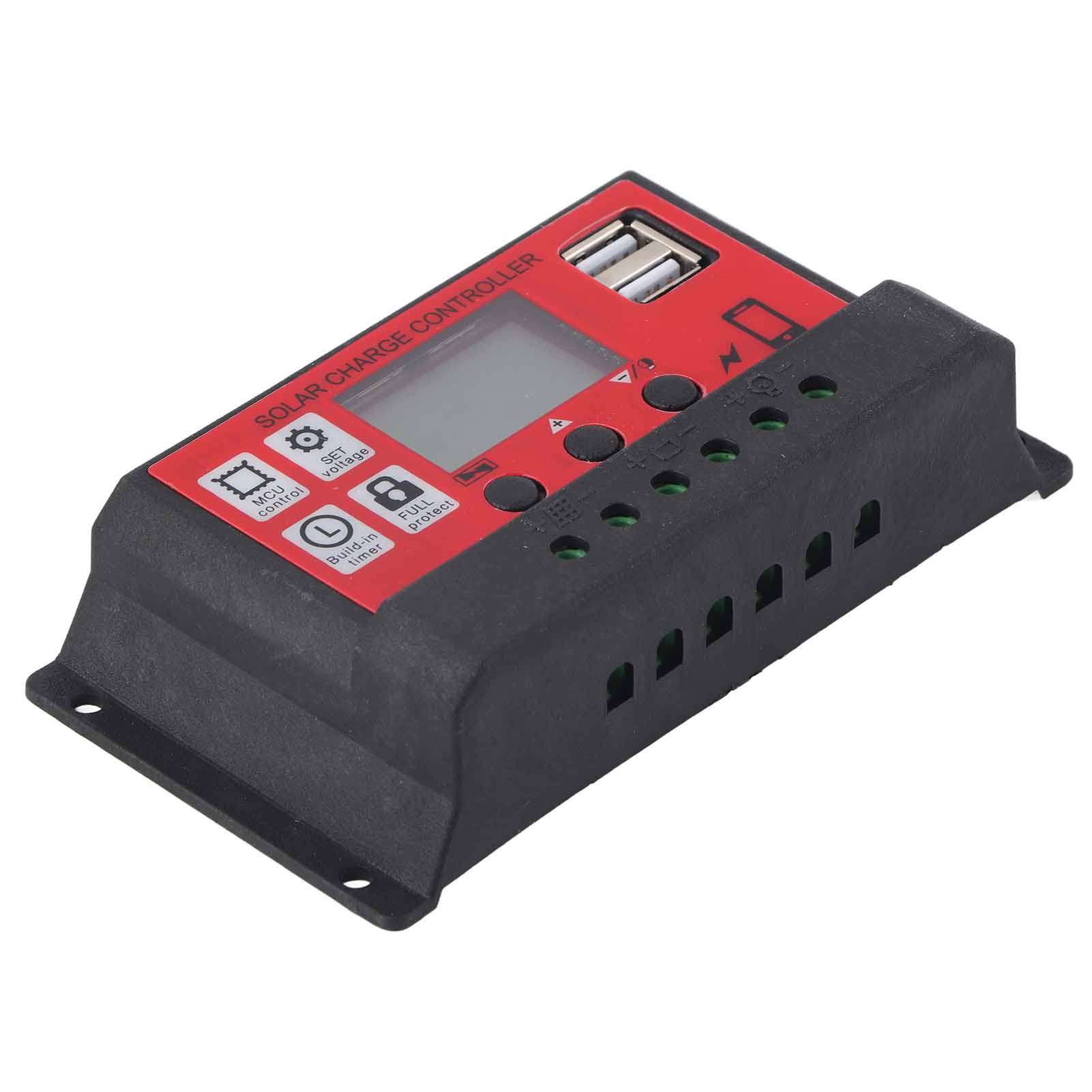 Intelligenter 20a 12v/24v Solarladeregler, Einstellbares Solarpanel, Batterieregler Mit Lcd-bildschirm, Automatischer Regler