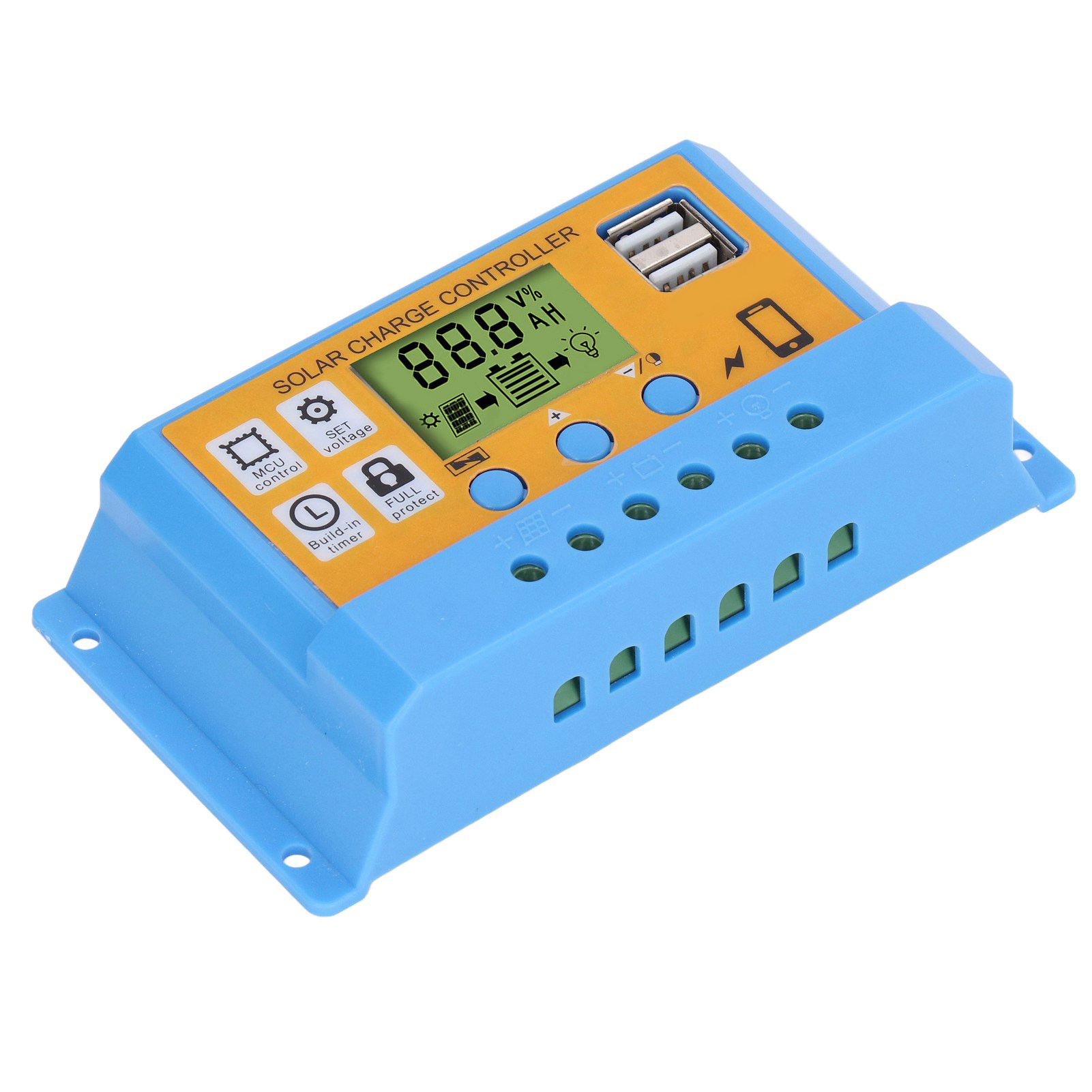 30a 12v/24v Solar-laderegler Mit Lcd-bildschirm, Intelligenter Regler Für Photovoltaikmodule, 390w (12v) / 780w (24v), Digitalanzeige, Batterieschutz.