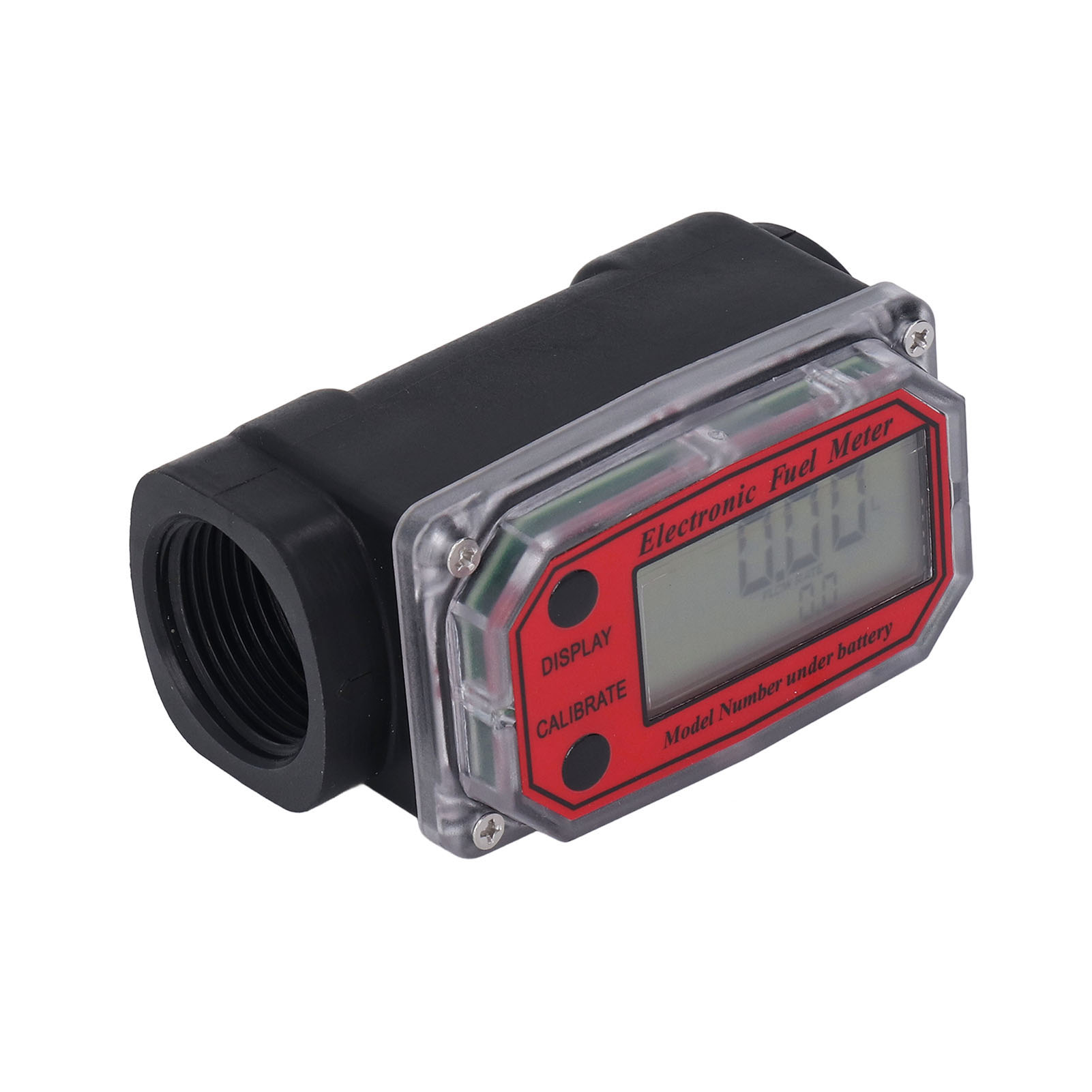 Elektronischer Turbinen-durchflussmesser (1,3 Zoll), Digitaler Kraftstoffmesser Mit Digitalanzeige, Stromversorgung 2,3-3,3 V, Farbe: Rot.