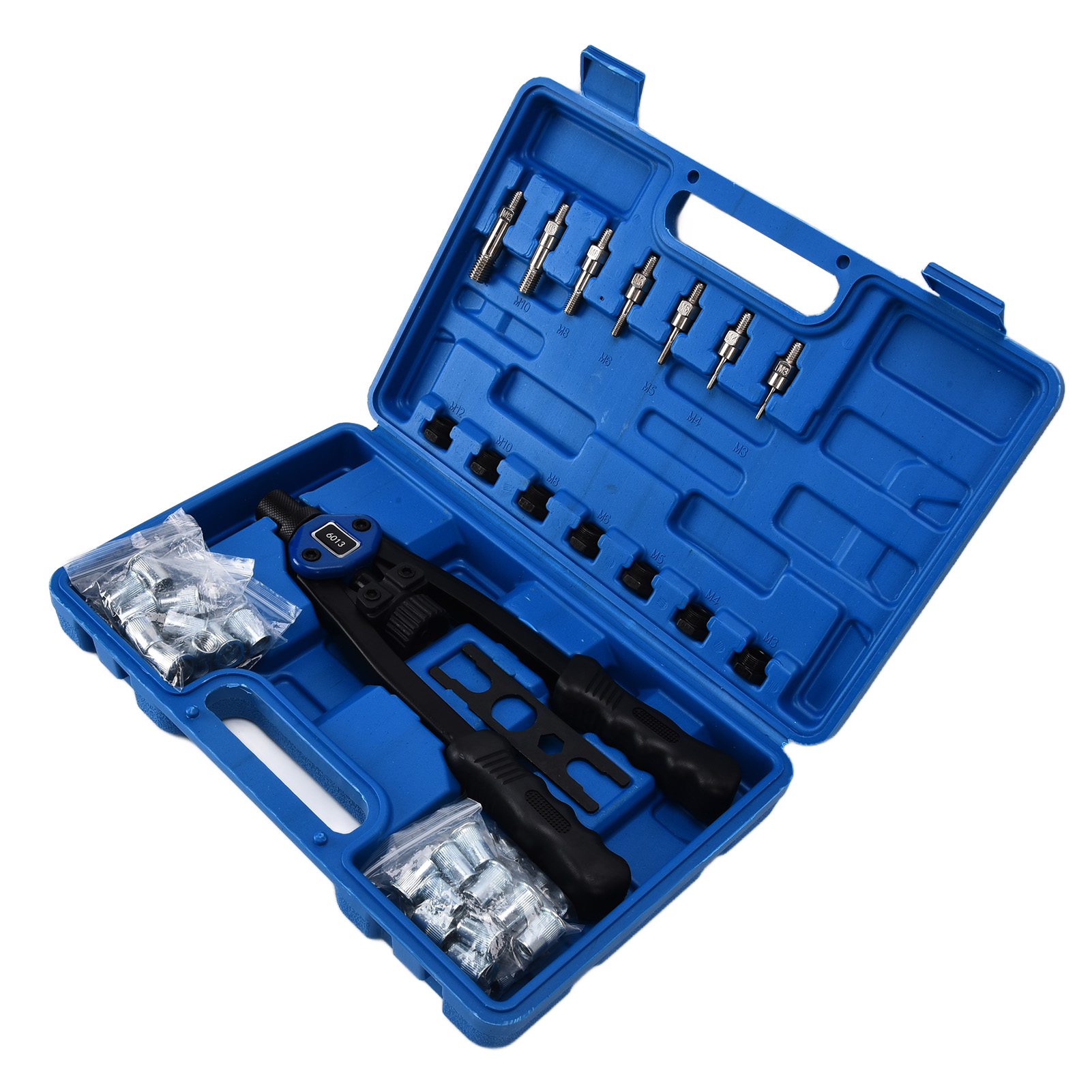 Set Aus 126 Teilen Manueller Nietpistole, Nietset Mit M3 M4 M5 M6 M8 M10 M12 Nieten, Handwerkzeug Für Robuste Befestigung.