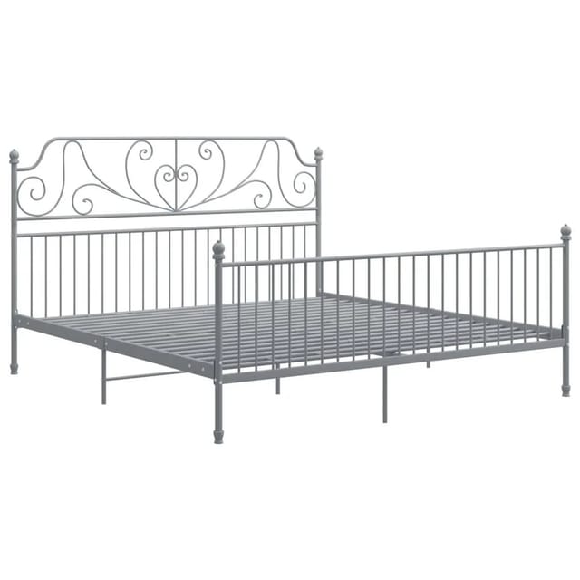 vidaXL Bettgestell Grau Metall 200x200 cm 324861