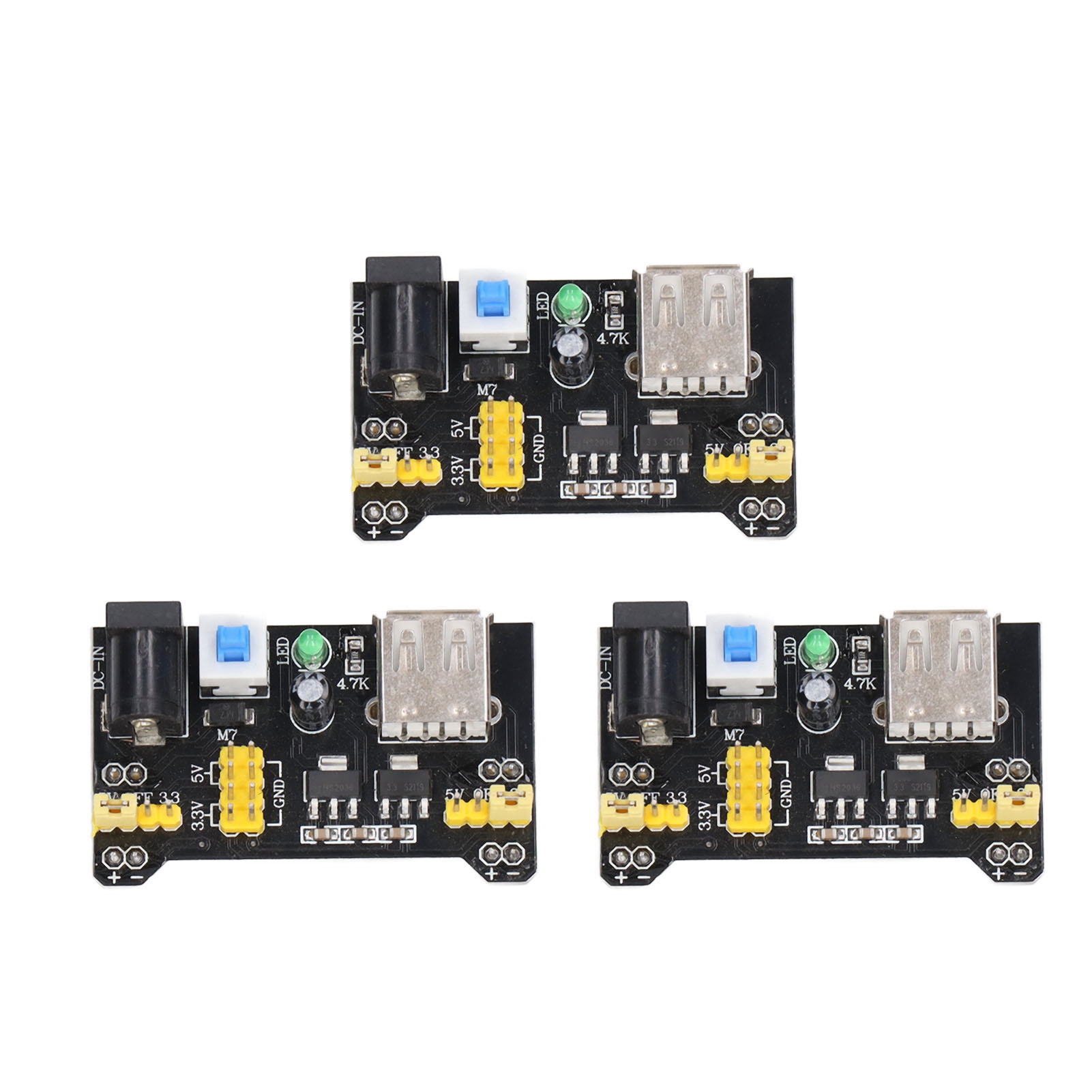 3,3v 5v Dual-ausgangs-spannungsregler-netzteilmodul Für Steckplatinen, 3er-pack, Dc 3,3v 5v, Testplatinenadapter.