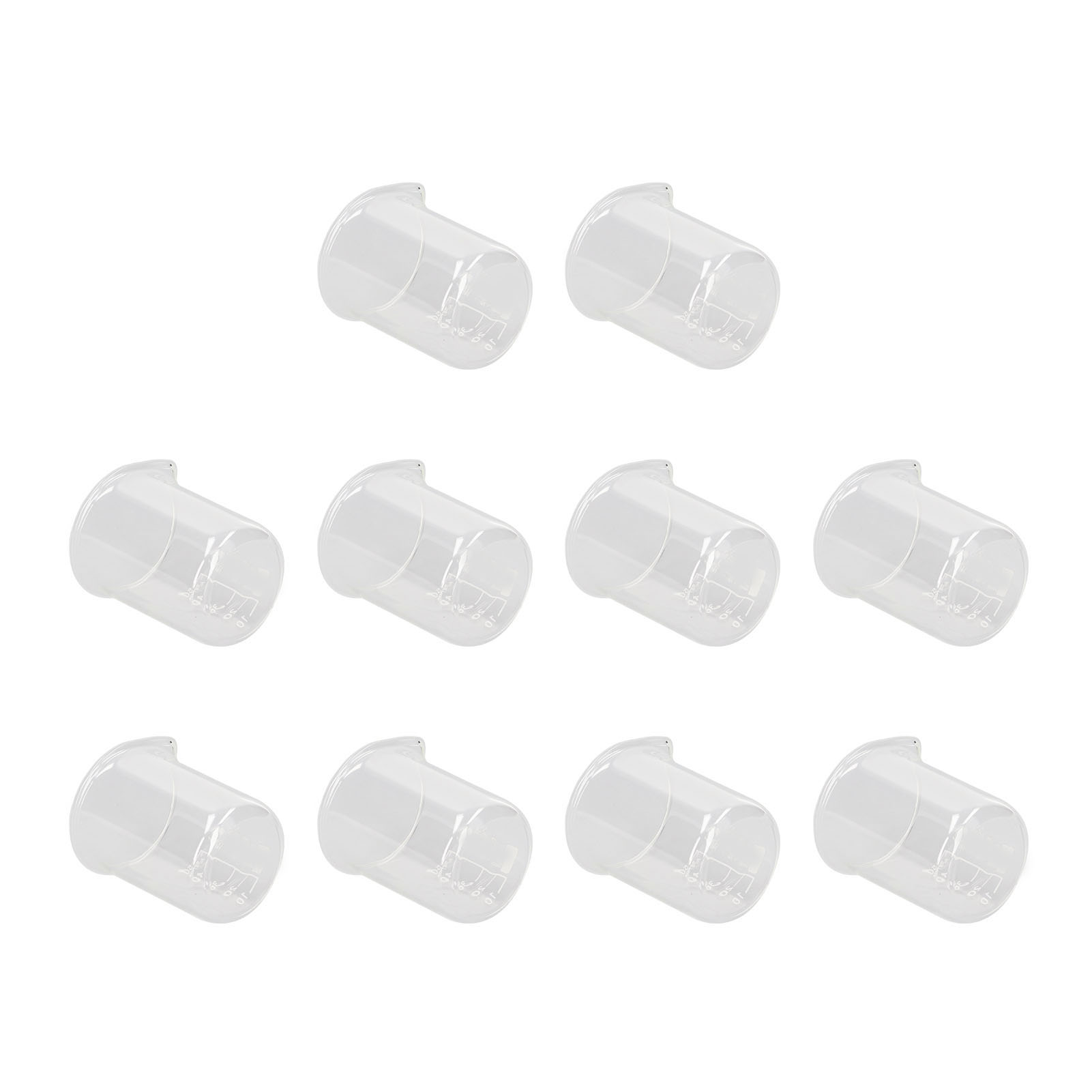 Dickwandiger Borosilikatglasbecher 50 Ml, Set Aus 10 Transparenten, Graduierten Reagenzgläsern Mit Präziser Skala Für Labor- Und Wissenschaftliche Experimente.