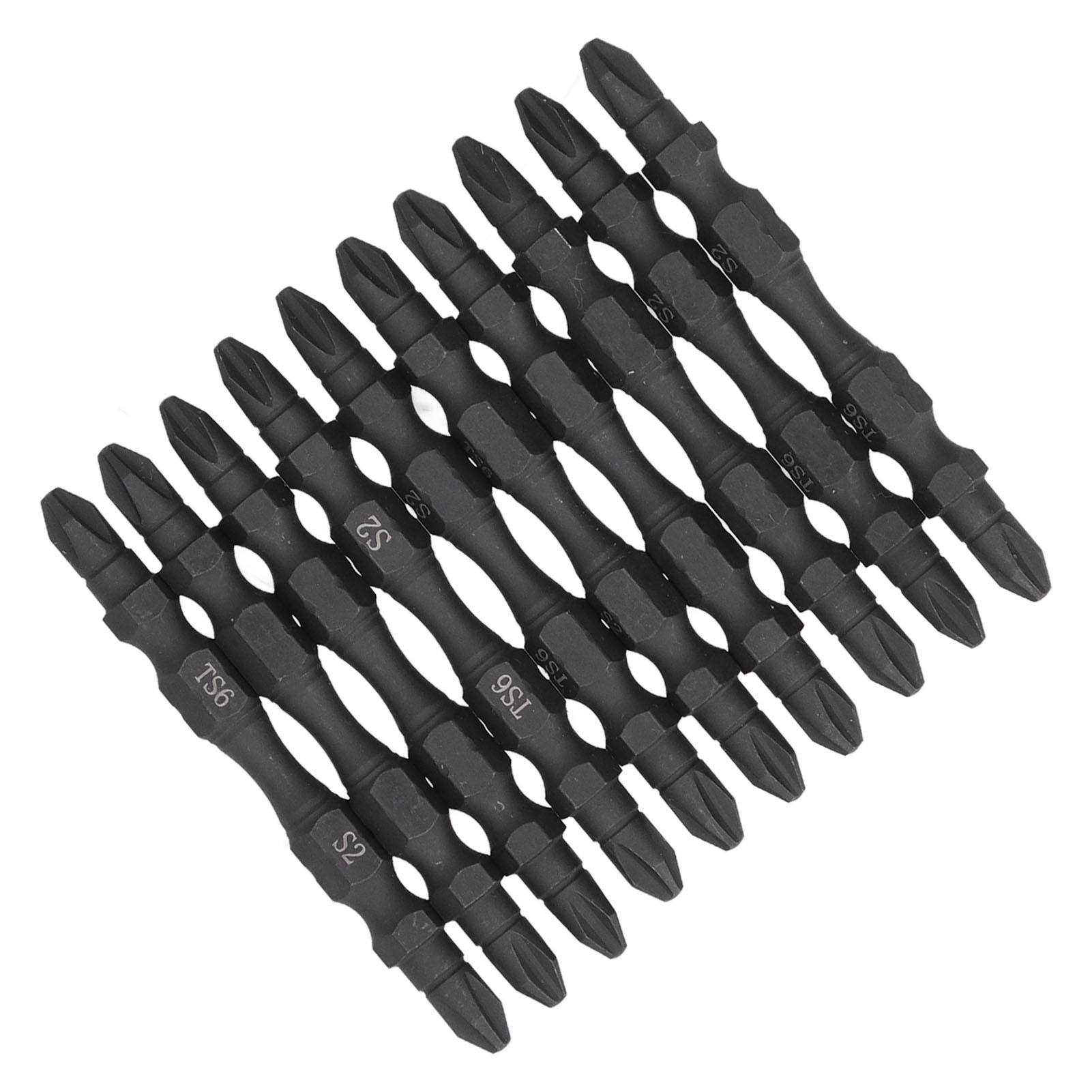 Set Mit 10 Magnetischen Ph2-doppelseitenschraubendreherbits, 1/4-zoll-sechskantschaft, Feiner Kopf, Mehrzweck-handwerkzeug.