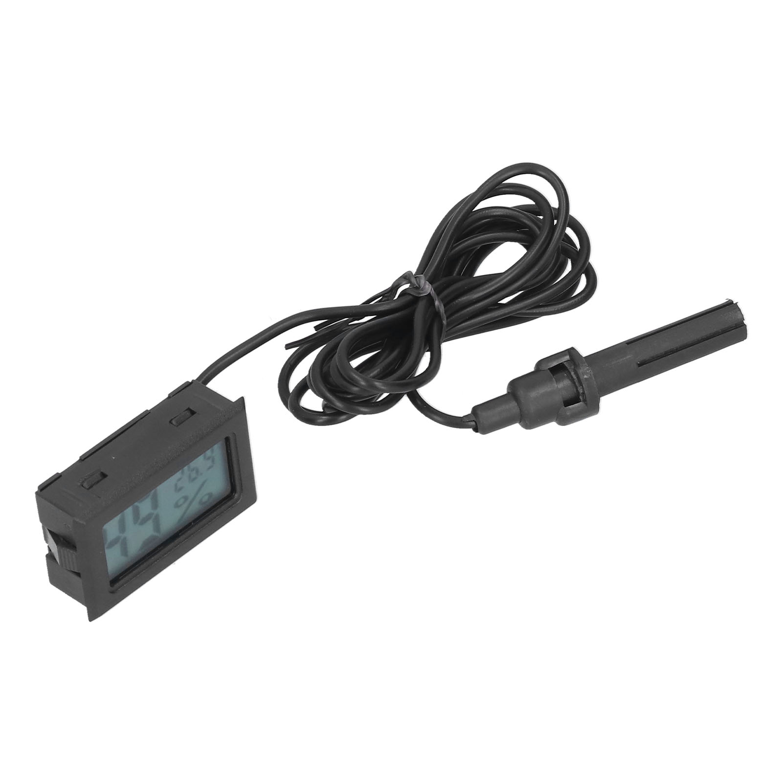 Mini-digitalthermometer Mit Hygrometer, Schwarz, Mit Sonde, Anzeige Für Innentemperatur Und Luftfeuchtigkeit, Lcd-bildschirm