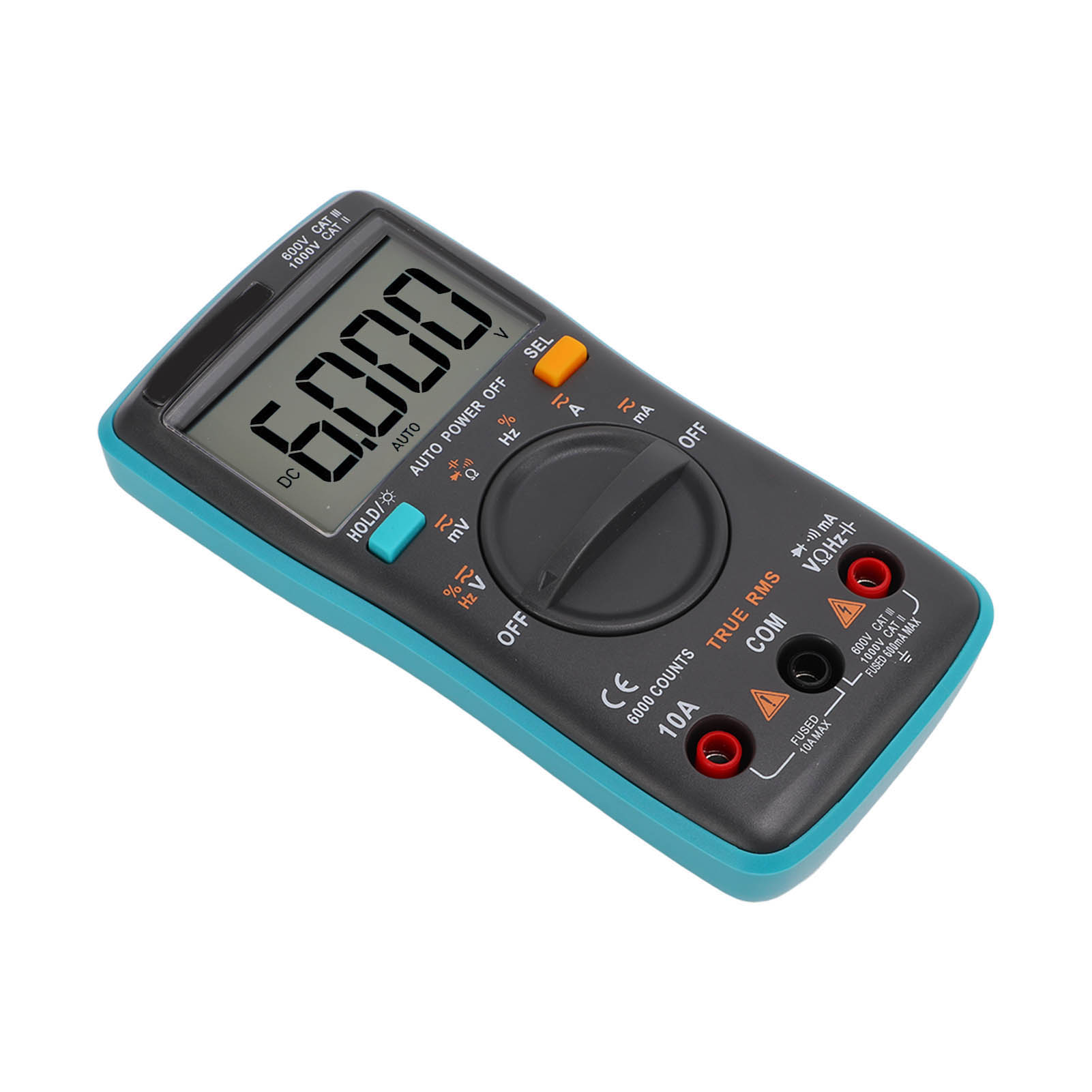 Zt101 Digitales Multimeter Mit 6000 Zählern, Automatischer Bereichswahl, Tragbarer Spannungs- Und Stromprüfer, Hintergrundbeleuchtetes Lcd-display, Professionelles Elektrisches Messgerät
