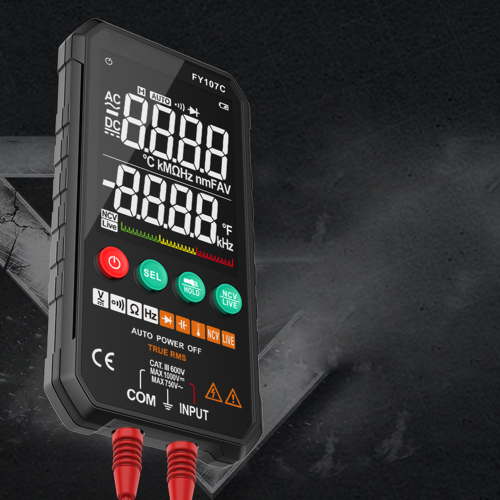 Intelligentes Digitales Multimeter Mit 6000 Zählern, Multifunktions-automessung, Elektrischer Tester Mit Hintergrundbeleuchtetem Hd-display.