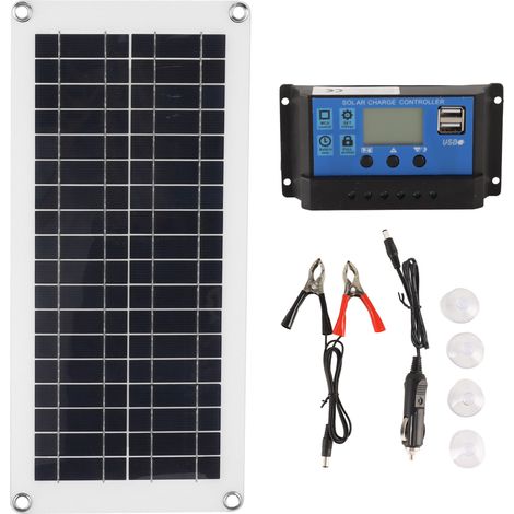 100a 40w Monokristallines Solarmodul-set, Ip65 Wasserdicht, Mit Zwei Usb-buchsen, 5-in-1 Für Camping