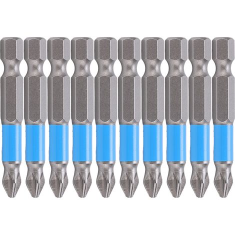Packung Mit 10 Ph2 50 Mm S2 Magnetischen, Rutschfesten Phillips-bits Für Elektroschrauber, Ideal Für Haushaltsmöbel