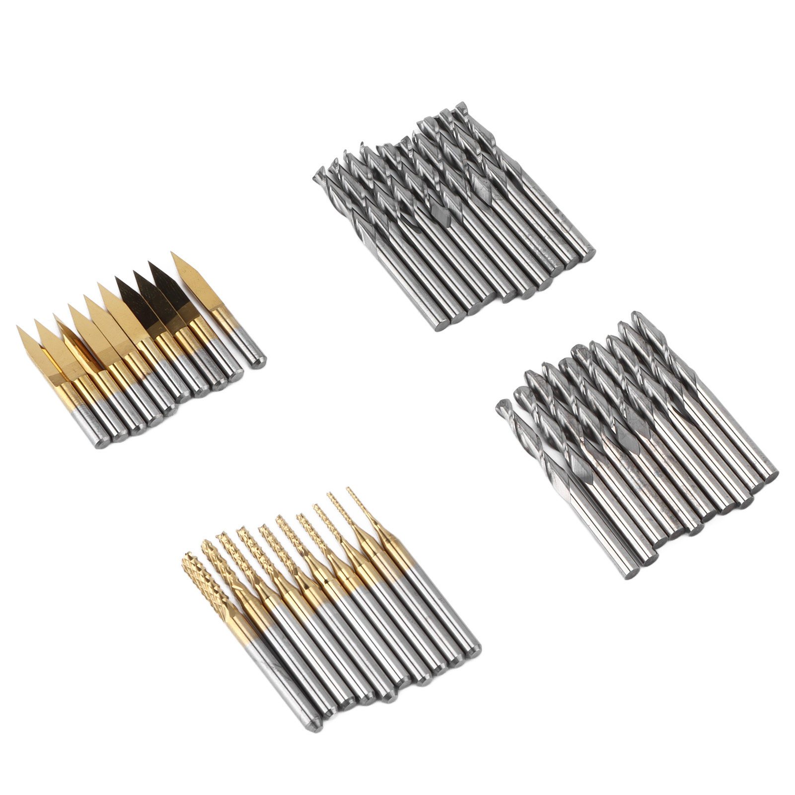 Set Mit 40 Cnc-hartmetall-fräsern, Flach- Und Kugelfräsern, Frässet Zum Gravieren Von Holz Und Metall