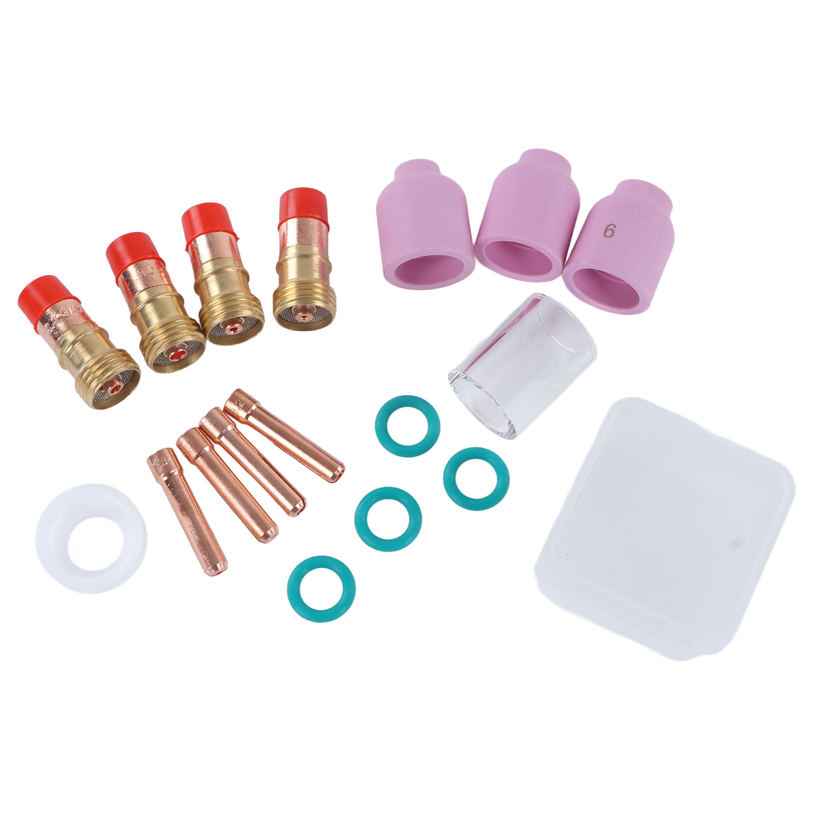 Set Mit 17 Wig-schweißzubehörteilen, Gaslinsendüse, Isolierbecher, Kragen Für Wp 17 18 26 Pistole, Brennerverbrauchsmaterialien.