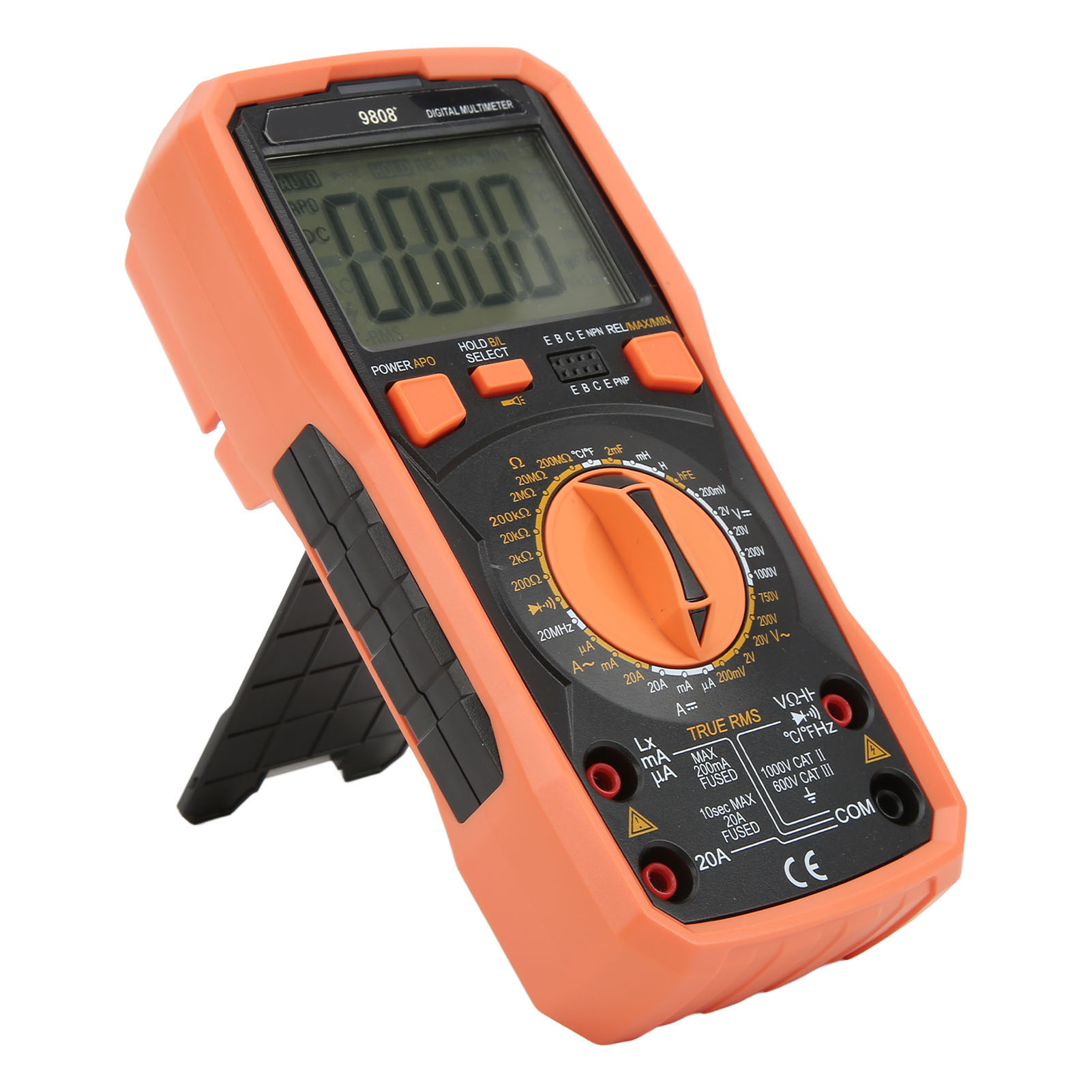 Hochpräzises Digitales Multimeter 9808+, Multifunktionales Elektrisches Testgerät Zur Messung Von Wechsel- Und Gleichspannung, Strom, Kapazität, Widerstand Und Durchgang.
