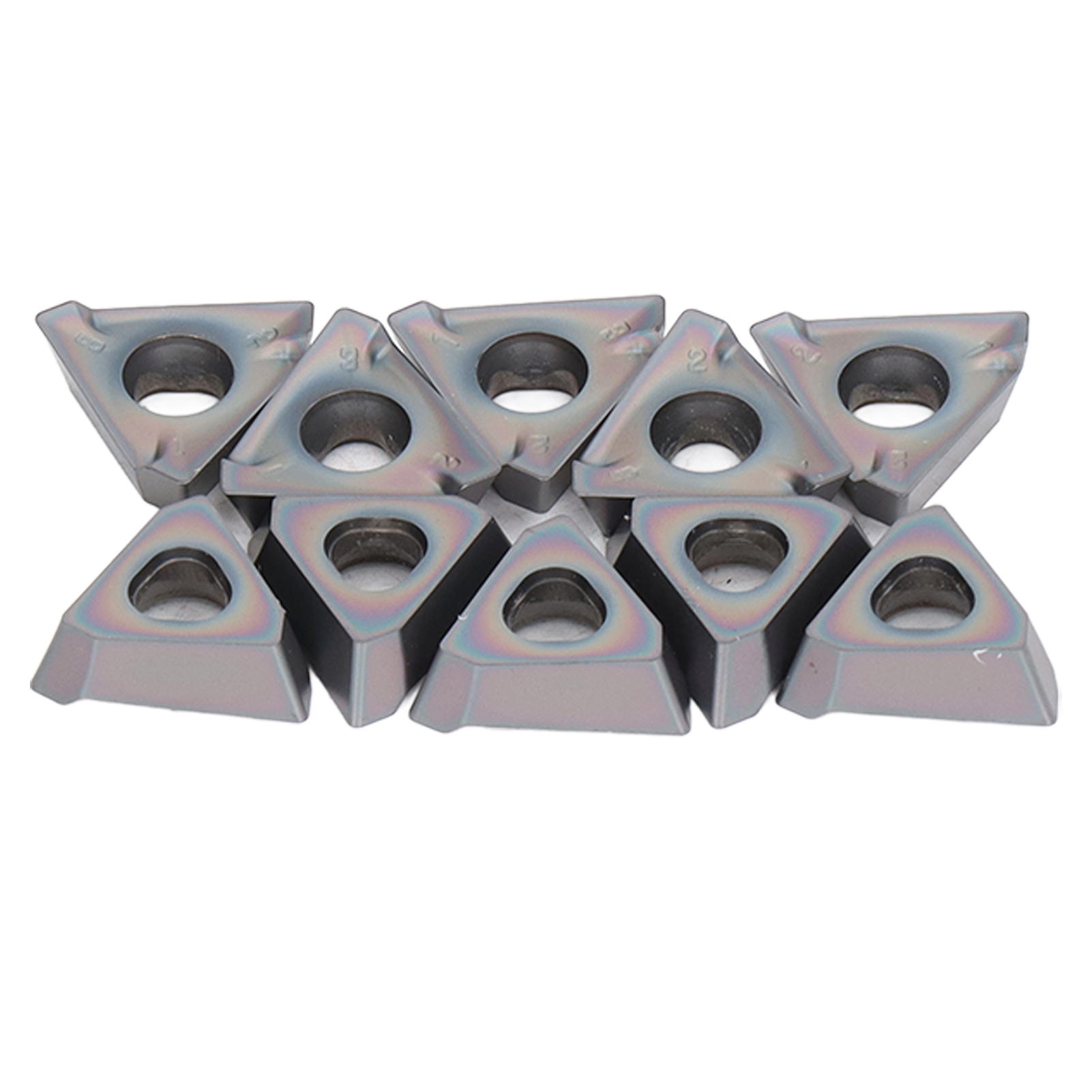Packung Mit 10 Tin-beschichteten Hartmetall-wendeschneidplatten, Verlängerte Standzeit, Hohe Schnittgeschwindigkeit, Cnc-schlichtdrehscheiben 3pkt190608r M