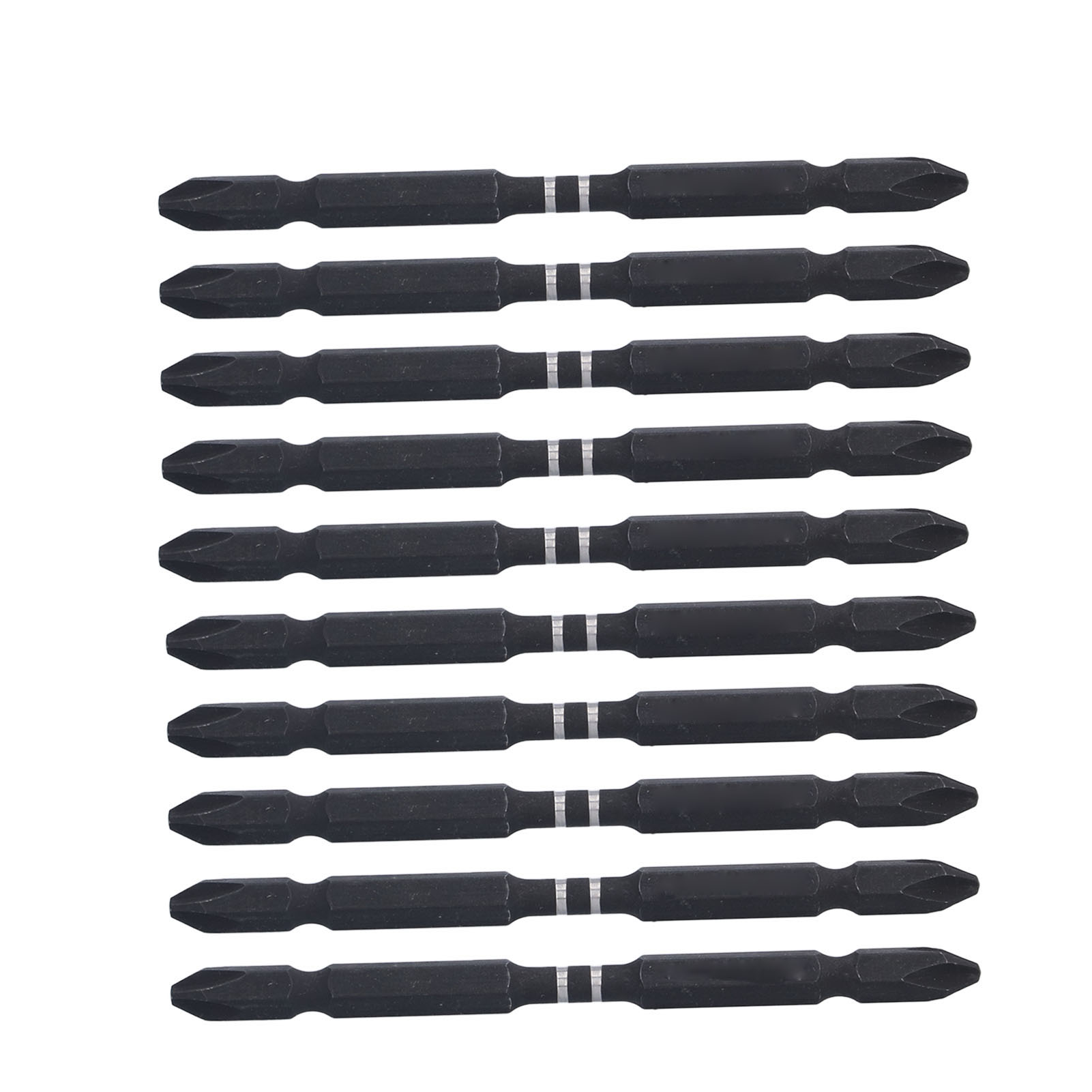 Set Mit 10 Magnetischen Ph2-doppelkopf-kreuzschlitzbits, 1/4-zoll-sechskantschaft, S2-legierungsstahl, 100 Mm, Für Professionelles Schrauben