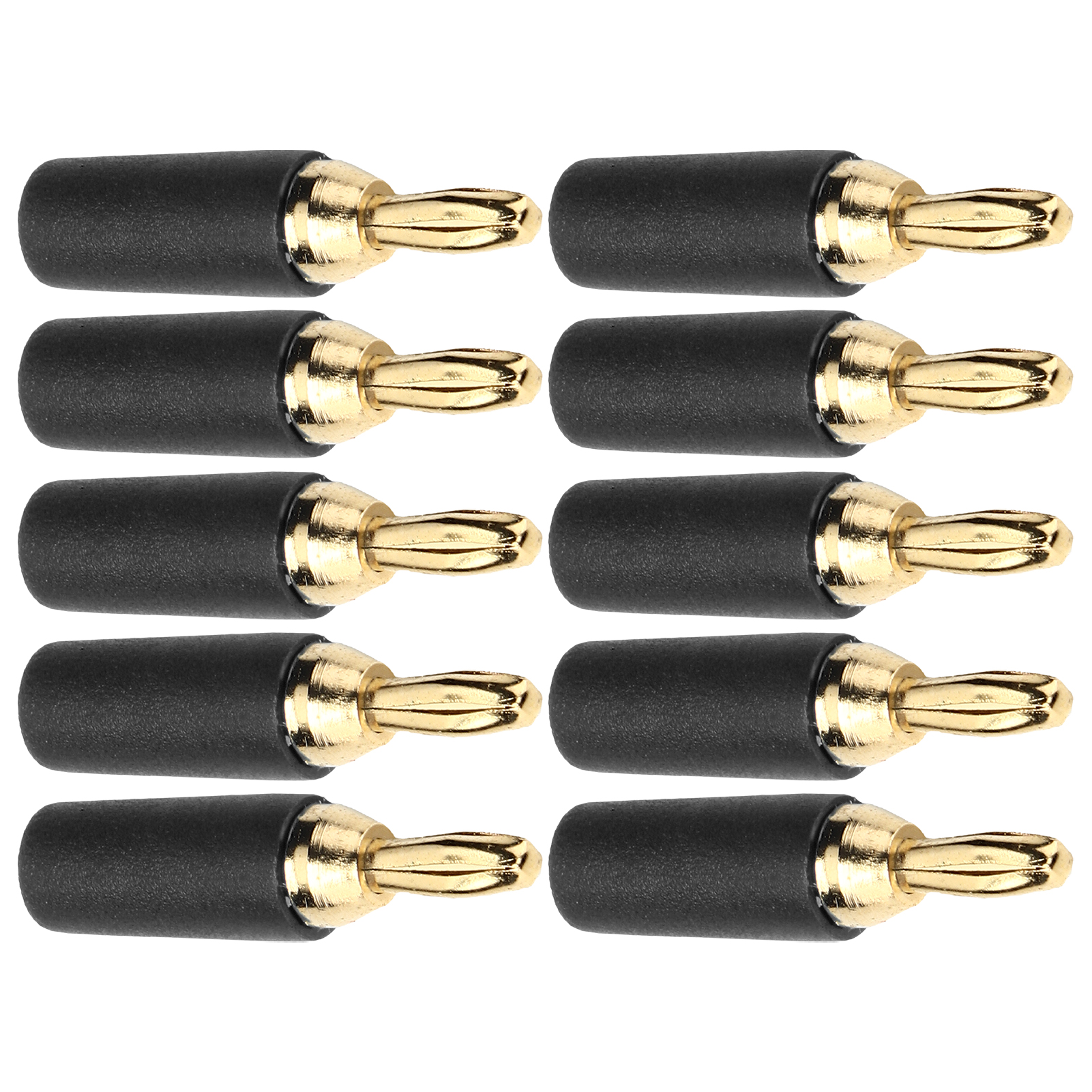 2,5 Mm Vergoldeter Bananenstecker Aus Messing (männlich) Zum Löten, Packung Mit 10 Schwarzen Teststeckern, Audio-zubehörset.