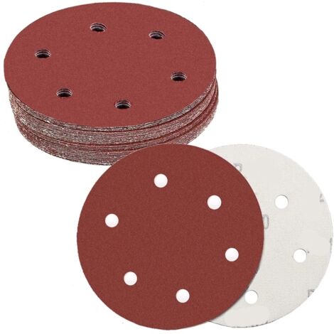 Selbstklebende Gips-scheiben, 225 Mm Durchmesser, 6 Löcher, Körnung 150, 30 Blatt Placoplâtre