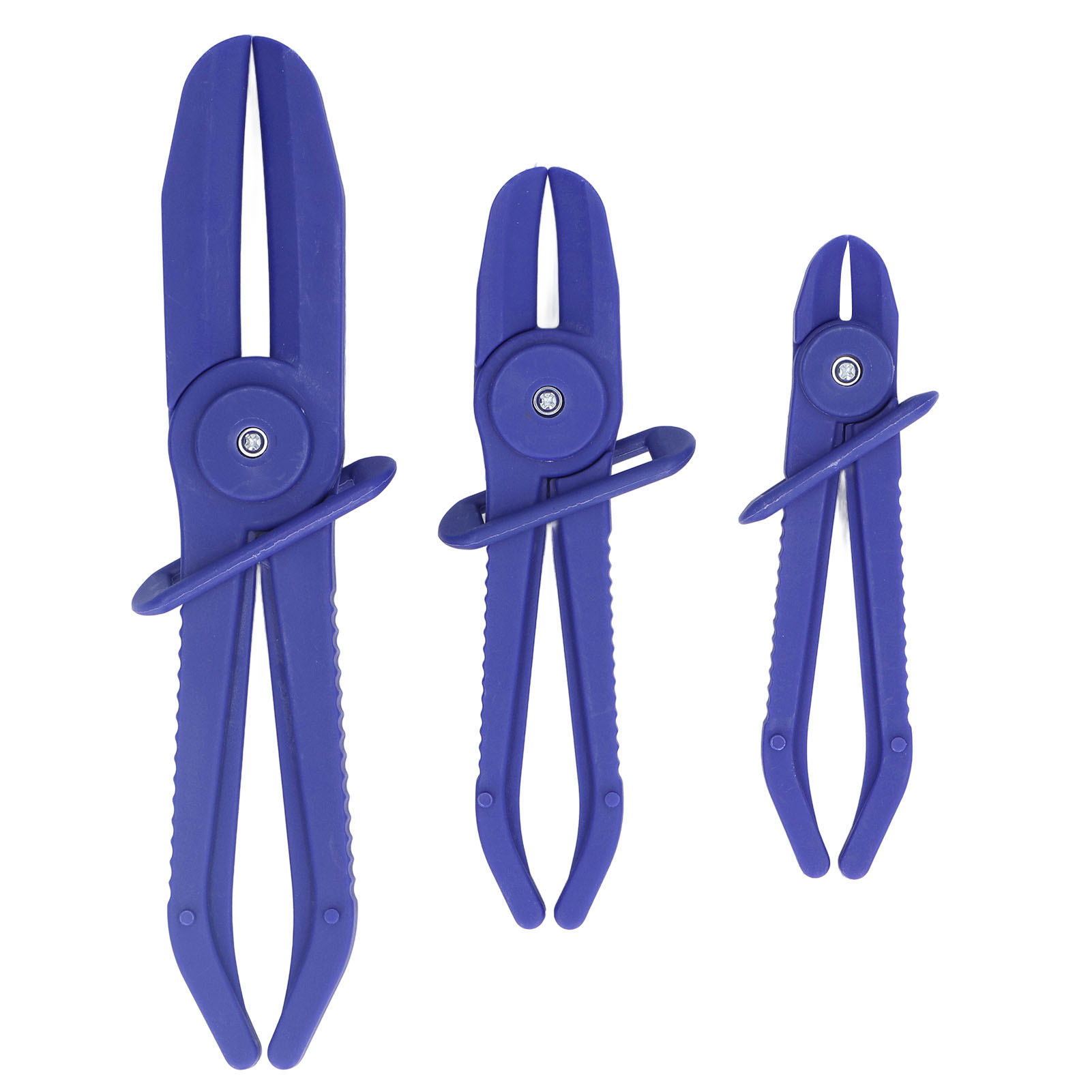 3-teiliges Set Flexibler Schlauchschellen, Nylonisolierte Bremsschlauchschellen, Kraftstoffschlauchschellen, Verschiedene Größen, Blau