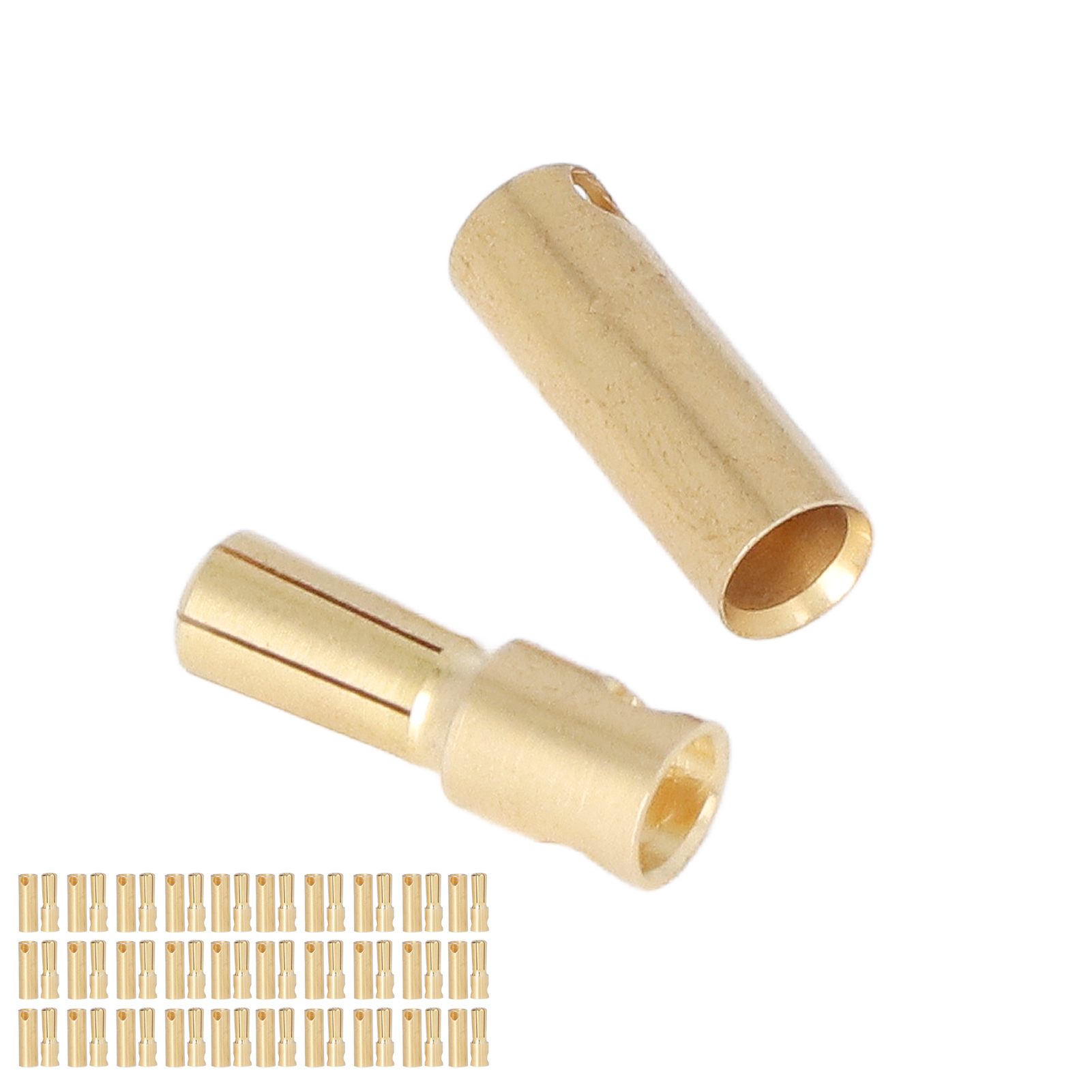 30 Vergoldete Batterieanschlüsse, Messingstecker-set (männlich/weiblich), Stromanschluss, 30-teiliges Set