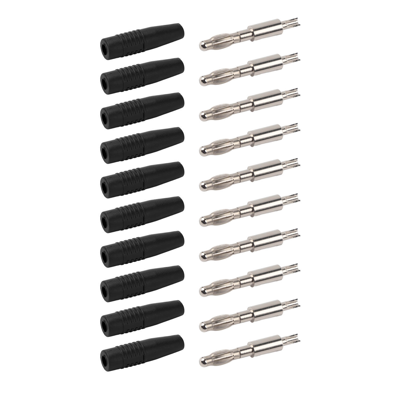 4-mm-bananenstecker (männlich) Zum Löten, 10er-pack, 22.040 Diy-stecker Für Multimeter-messleitungen, Lautsprecheradapter, Schwarz