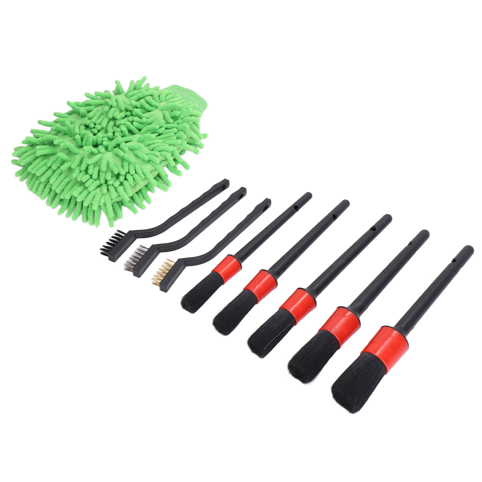 Set Mit 9 Autoreinigungsbürsten Für Felgen, Innen- Und Außenbereich, Leder Und Autozubehör.