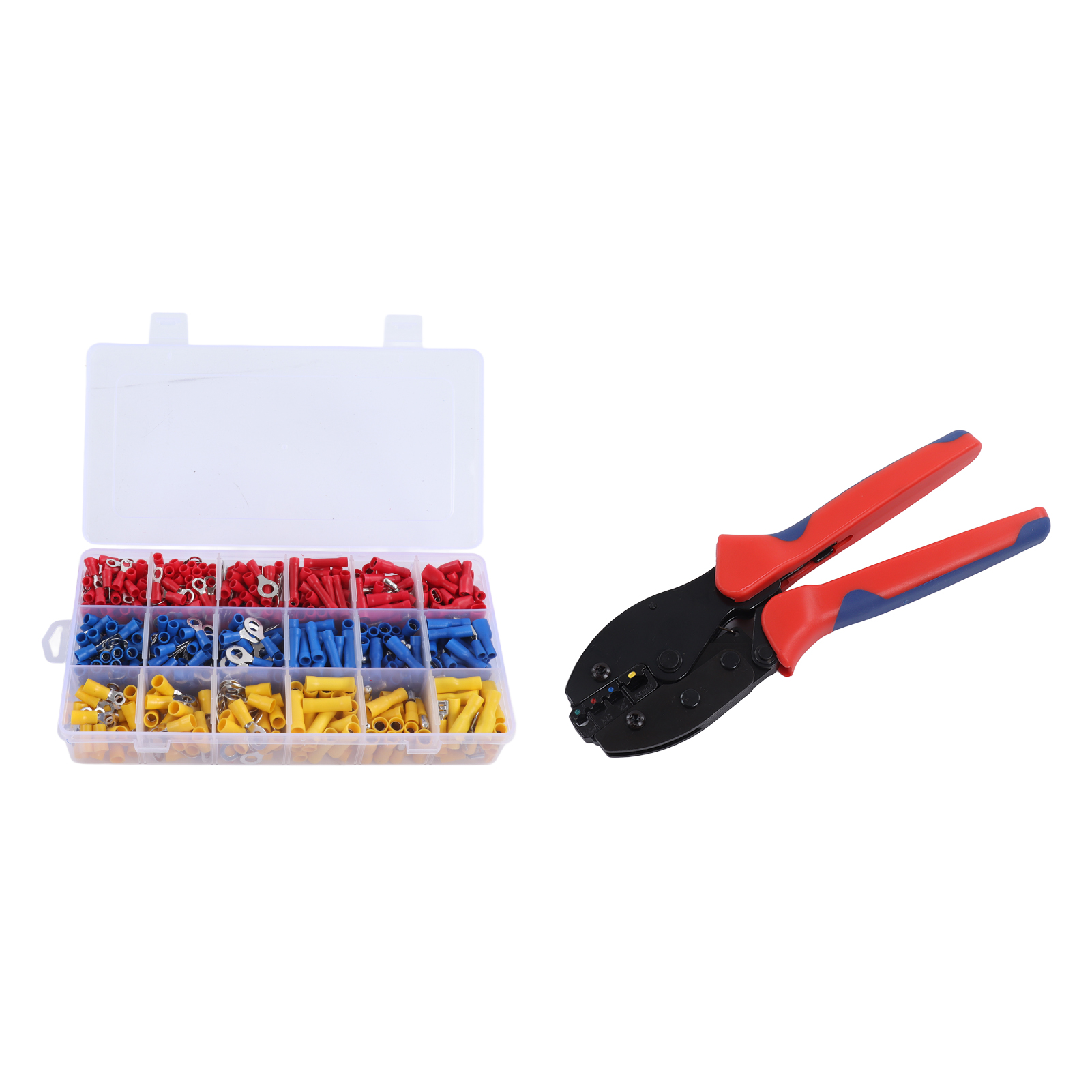 Crimpzange Für Elektrische Steckverbinder, Set Mit 27 Verschiedenen Flachklemmen, Sortiment Für 0,56 Mm² Kabel, Awg22-10 Bereich.